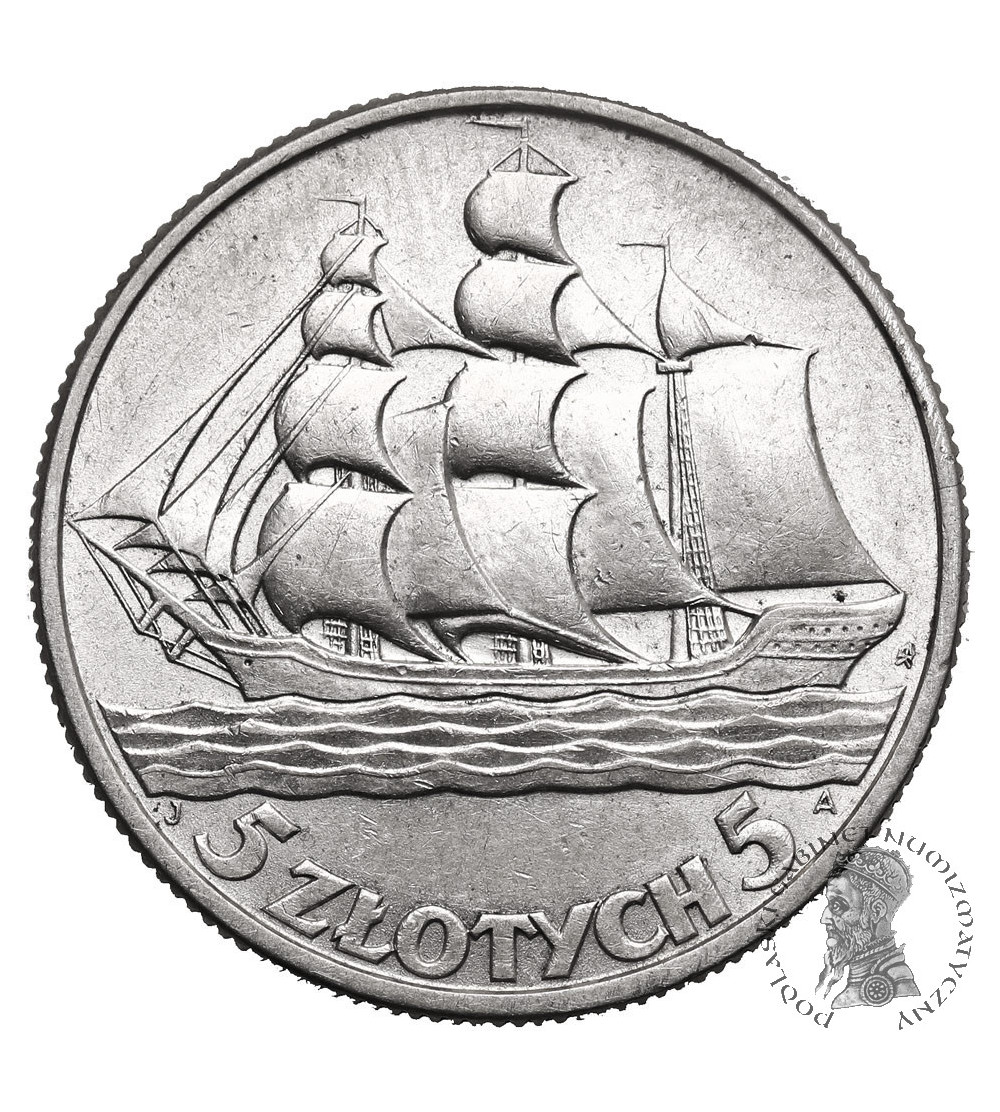 Poland. 5 Zlotych 1936, Sailing Boat