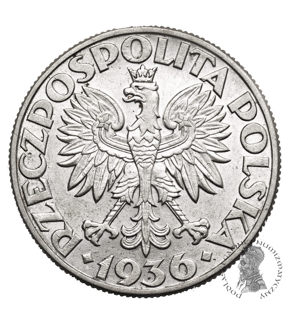 Polska. 5 złotych 1936, żaglowiec