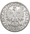 Polska. 5 złotych 1936, żaglowiec