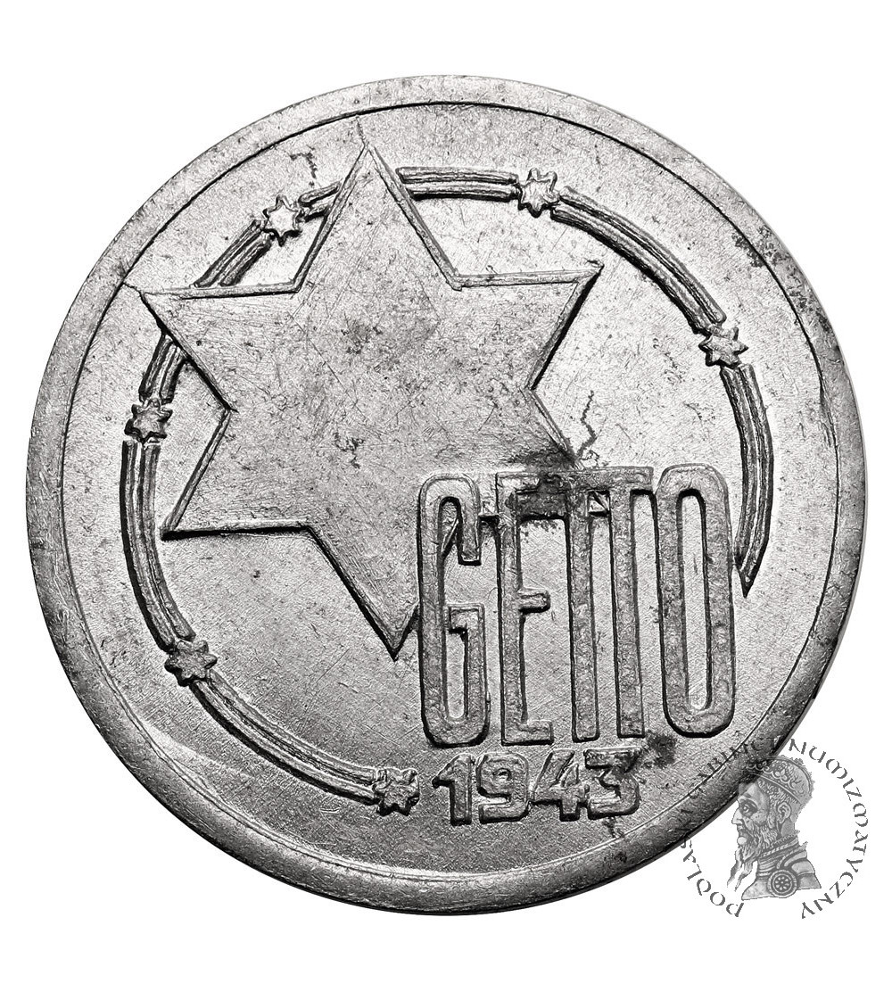 Polska. Getto w Łodzi. 10 Mark 1943, Łodzi - aluminium