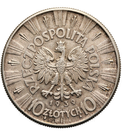 Poland. 10 Zlotych 1939, Jozef Pilsudski, Warsaw Mint