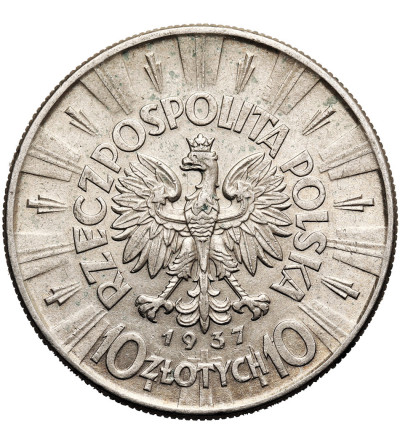 Poland. 10 Zlotych 1937, Warsaw Mint, Jozef Pilsudski