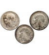 Polska. Zestaw, 2 złote 1932, 1933,1934, Warszawa, głowa kobiety