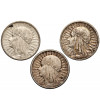 Polska. Zestaw, 2 złote 1932, 1933,1934, Warszawa, głowa kobiety