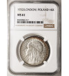 Polska. 10 złotych 1932, Londyn - bez znaku mennicy, głowa kobiety - NGC MS 61