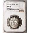 Polska. 10 złotych 1935, Warszawa, Józef Piłsudski - NGC AU 55