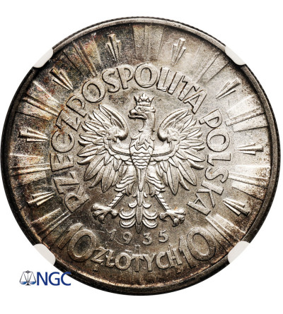 Polska. 10 złotych 1935, Warszawa, Józef Piłsudski - NGC AU 55