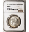Polska. 10 złotych 1932, Warszawa - głowa kobiety ze znakiem mennicy - NGC MS 61
