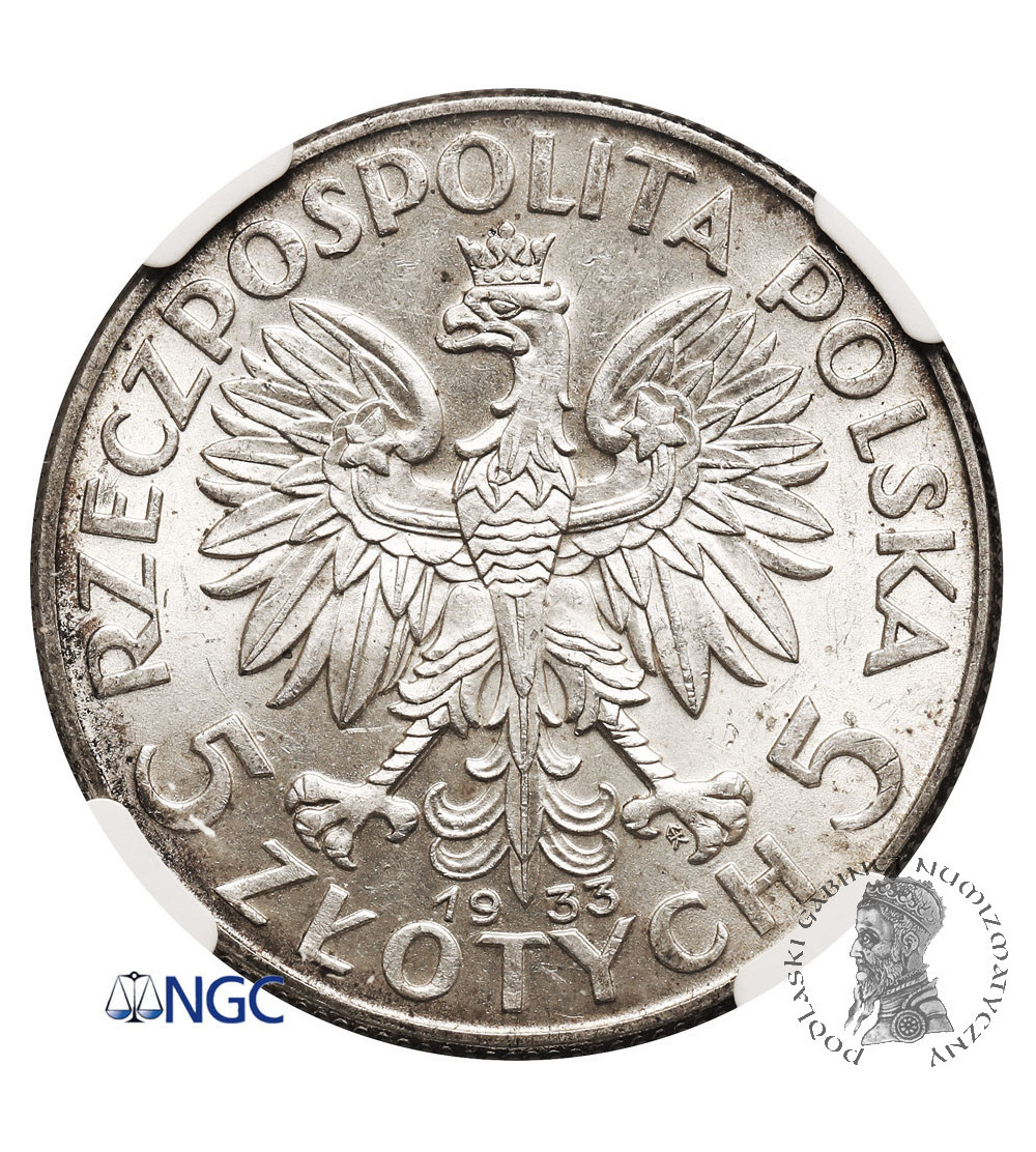 Poland, 5 Zlotych 1933, Warsaw mint - NGC MS 61