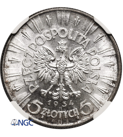 Polska. 5 złotych 1934, Warszawa, Józef Piłsudski - NGC MS 61