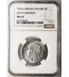 Polska. 5 złotych 1932, Londyn, bez znaku mennicy - głowa kobiety - NGC MS 62