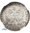 Polska. 5 złotych 1932, Londyn, bez znaku mennicy - głowa kobiety - NGC MS 62