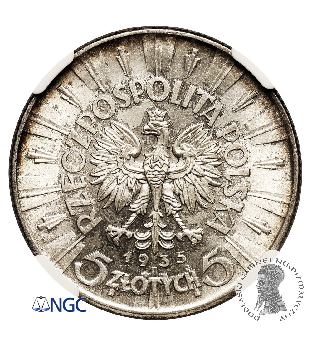 Poland. 5 Zlotych 1935, Warsaw Mint, Jozef Pilsudski - NGC MS 63