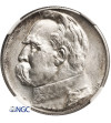 Poland. 5 Zlotych 1934, Jozef Pilsudski - Rifle Corps Eagle - NGC AU Details