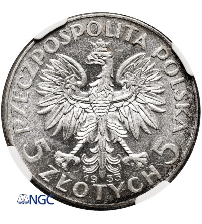 Poland, 5 Zlotych 1933, Warsaw mint - NGC AU 58