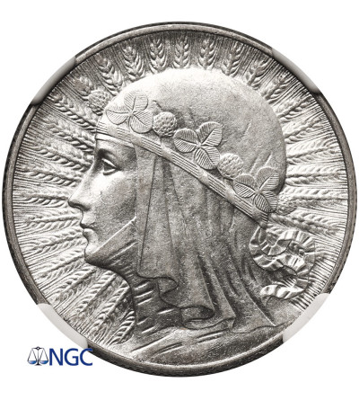 Polska. 5 złotych 1933, Warszawa - głowa kobiety - NGC AU 58