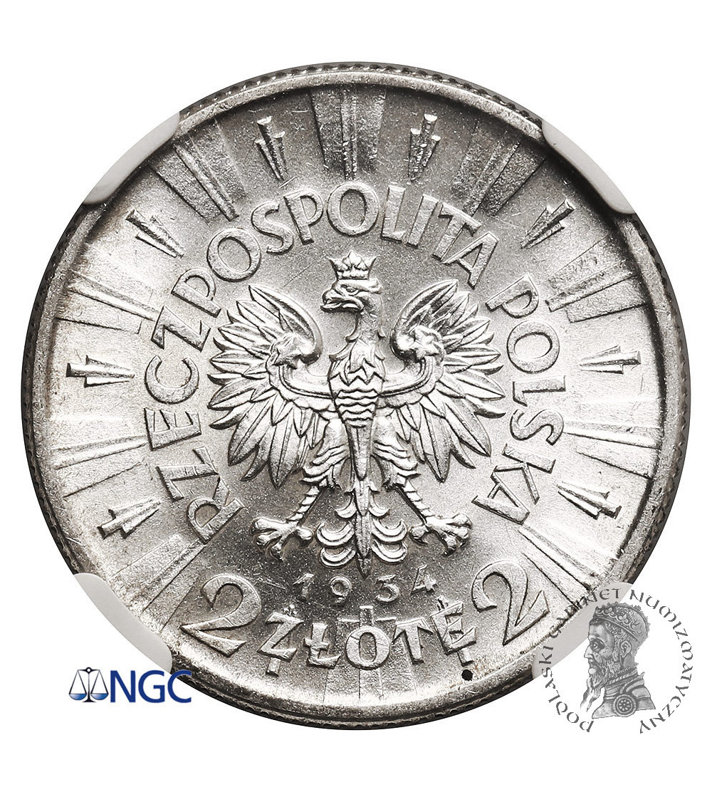 Polska. 2 złote 1934, Warszawa, Józef Piłsudski - NGC MS 60