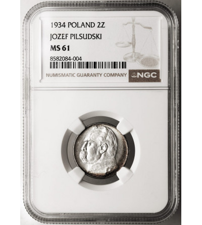 Polska. 2 złote 1934, Warszawa, Józef Piłsudski - NGC MS 61
