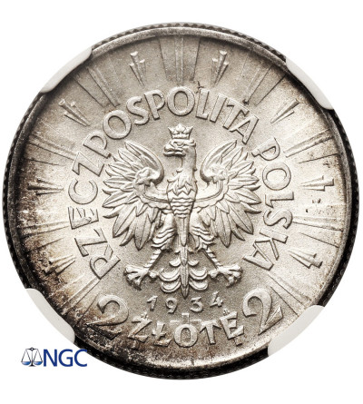 Polska. 2 złote 1934, Warszawa, Józef Piłsudski - NGC MS 63