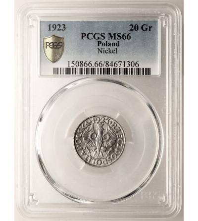 Polska. 20 groszy 1923, Warszawa - PCGS MS 66