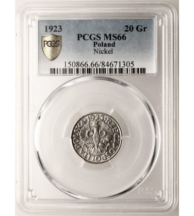 Poland. 20 Groszy 1923, Warsaw Mint - PCGS MS 66