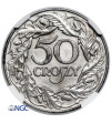 Polska, niemiecka okupacja. 50 groszy 1938, Warszawa, dla Generalnej Guberni - NGC AU 58