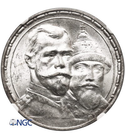 Russia, Nicholas II. Rouble 1913, St. Petersburg mint, 300th Anniversary Romanov Dynasty (Deep struck) - NGC MS 62