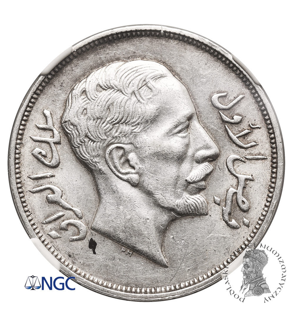 Irak, Faisal I 1921-1933 AD. 1 Riyal (200 Fils), AH 1350 / 1932 AD - NGC AU Details