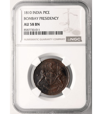 Malaje - Penang (brytyjska administracja). 1 Cent (Piece) 1810 - NGC AU 58 BN