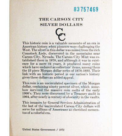USA. Morgan Dolar 1883 CC, Carson City