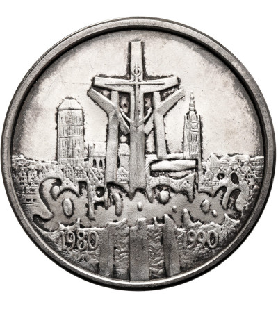 Poland. 100000 Zlotys 1990, Solidarity, var. B, without the letter L (1 Ounce pure Silver)