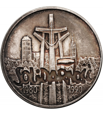 Poland. 100000 Zlotys 1990, Solidarity, var. A (1 Ounce pure Silver)