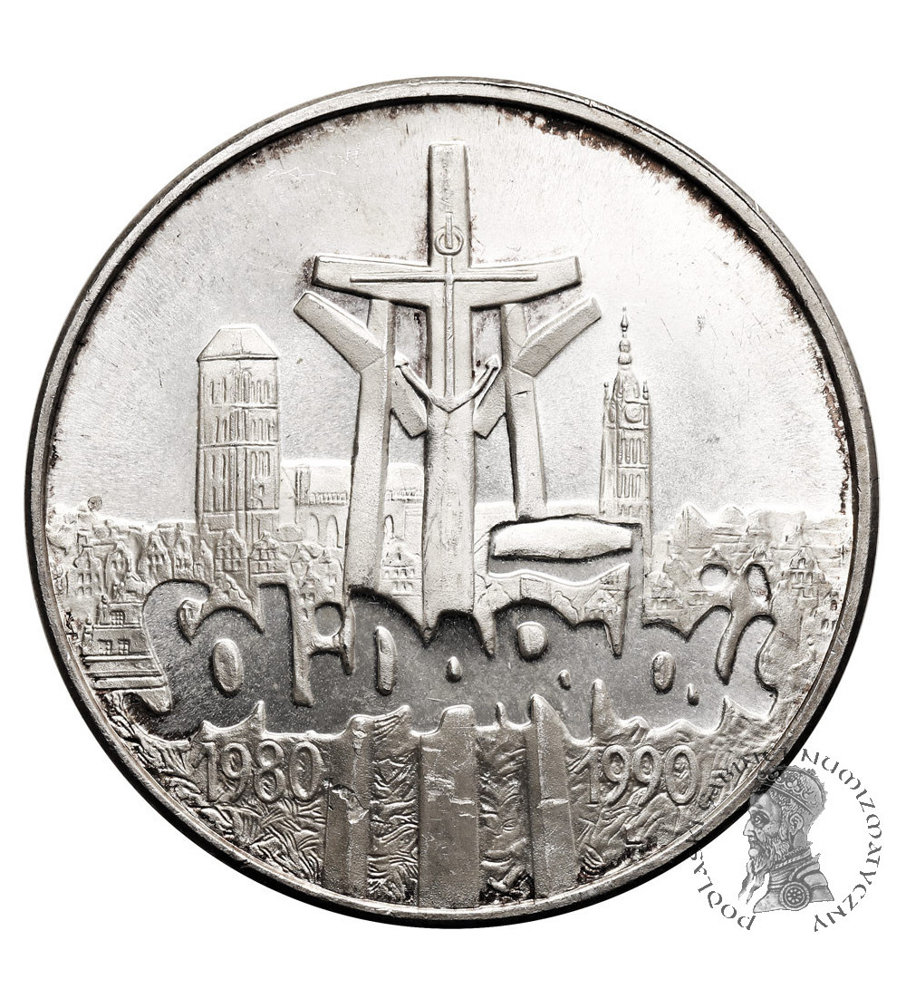 Poland. 100000 Zlotys 1990, Solidarity, var. A (1 Ounce pure Silver)