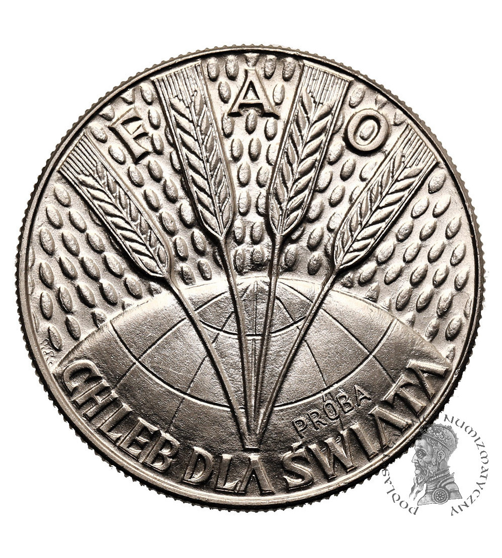 Polska, PRL (1952-1989). 10 złotych 1971, F.A.O. chleb dal świata - próba