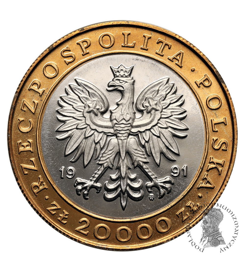 Poland. 20000 Zlotys 1991, 225th Anniversary of the Warsaw Mint - Proof