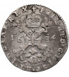 Spanish Netherlands (Belgium), Flandren. Philippe IV, 1621-1665. 1/2 Patagon 1646, Brugge Mint