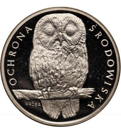 Poland, PRL (1952-1989). 1000 Zlotys 1986, Environmental Protection - Owl (PROBA)