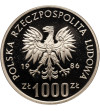 Poland, PRL (1952-1989). 1000 Zlotys 1986, Environmental Protection - Owl (PROBA)