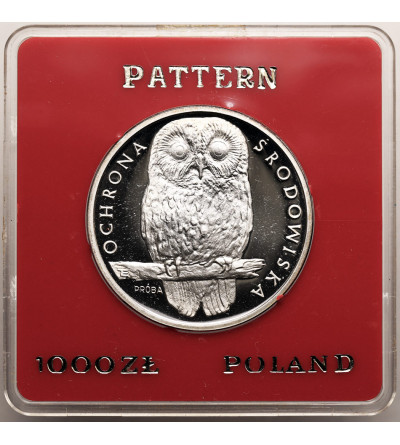 Poland, PRL (1952-1989). 1000 Zlotys 1986, Environmental Protection - Owl (PROBA / PATTERN)