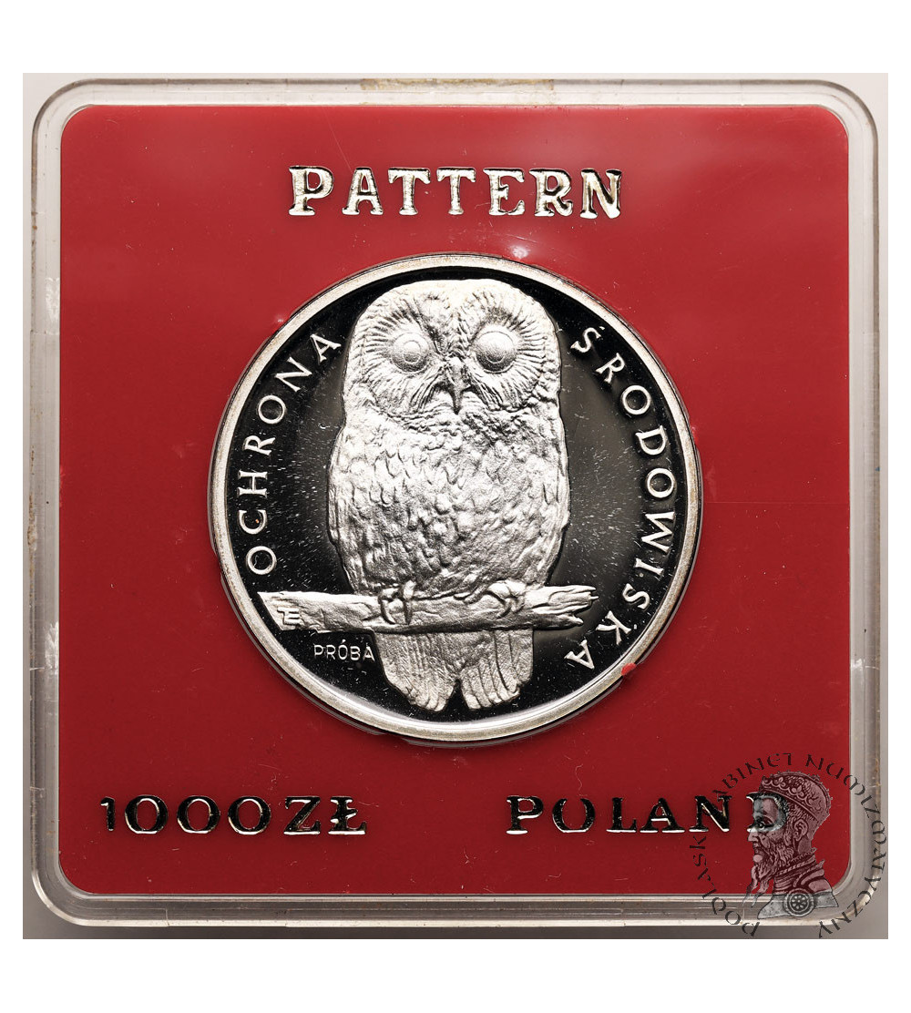 Polska, PRL (1952-1989). 1000 złotych 1986, Ochrona Środowiska - Sowa (PRÓBA)