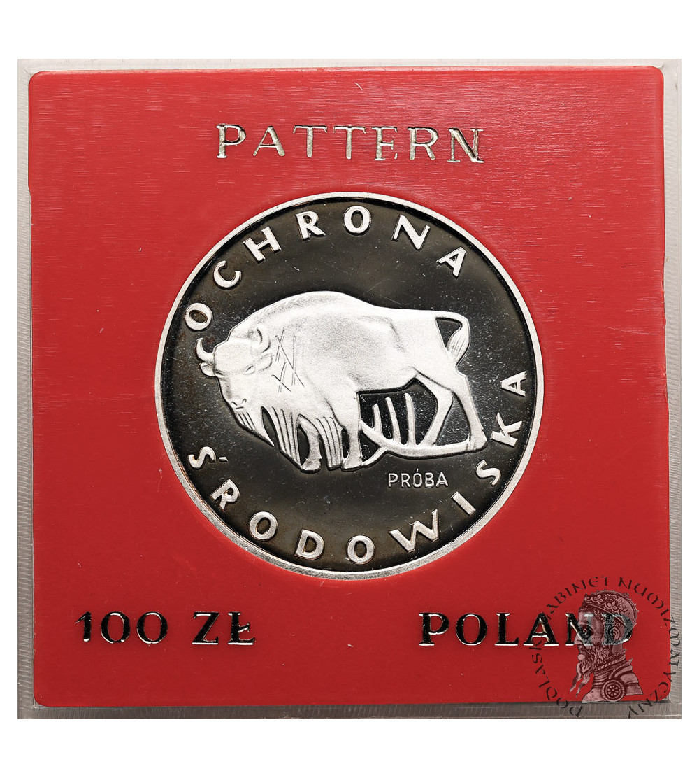 Polska, PRL (1952-1989). 100 złotych 1977, Ochrona Środowiska - Żubr (PRÓBA)