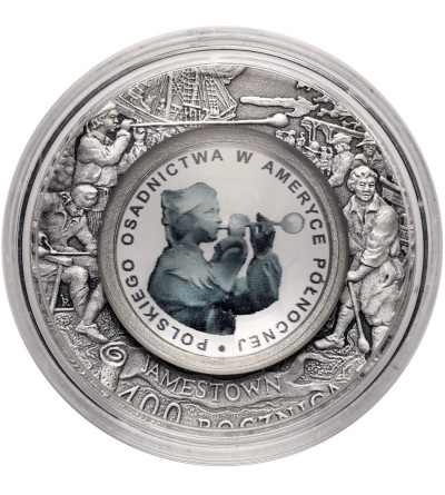 Polska. 10 złotych 2008, 400 Rocznica Polskiego Osadnictwa w Ameryce Północnej