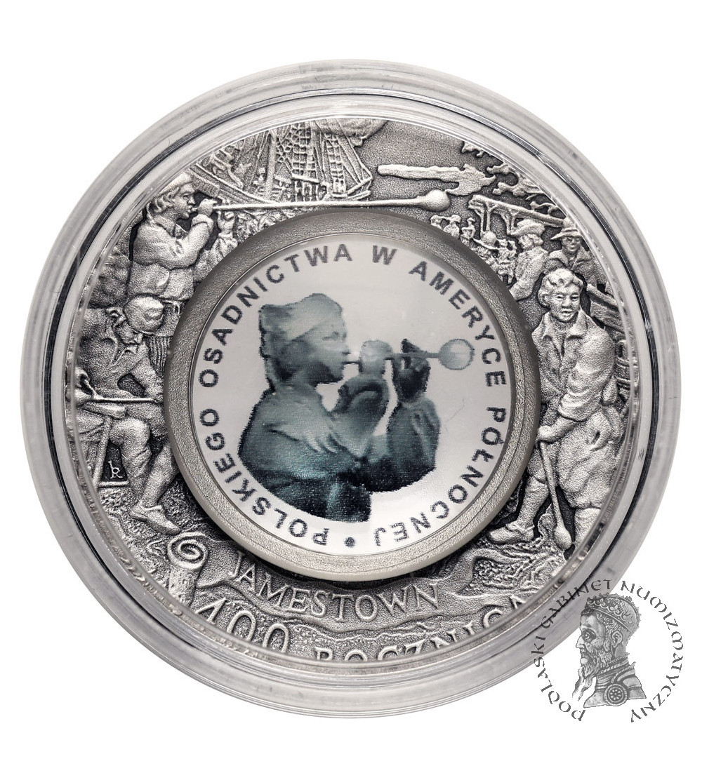 Poland. 10 Zlotych 2008, The 400th Anniversary of Polish Settlement in North America