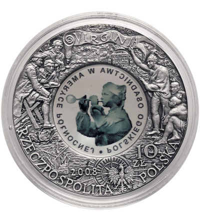 Poland. 10 Zlotych 2008, The 400th Anniversary of Polish Settlement in North America