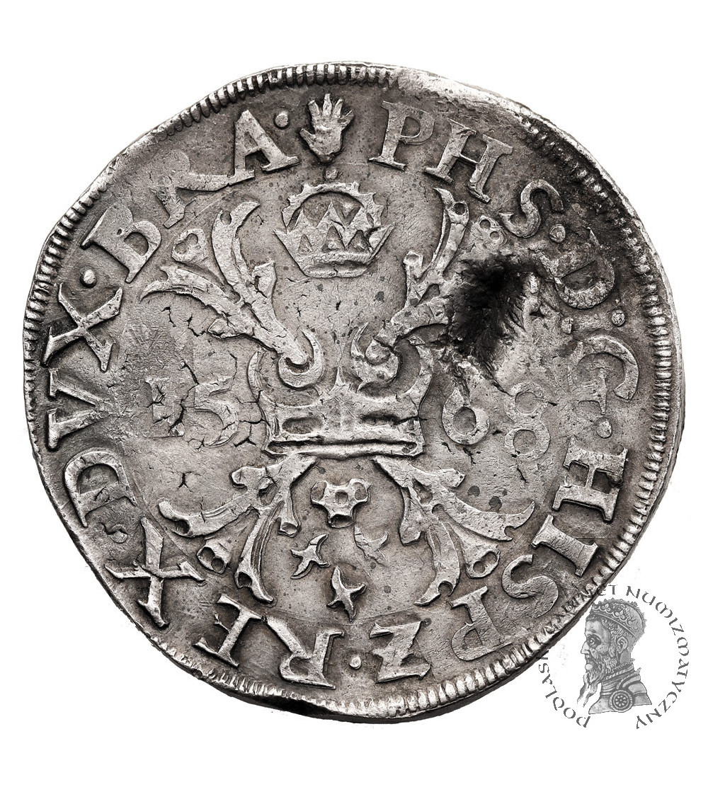 Spanish Netherlands (Belgium) Brabant. Philip II, 1555-1598. Reichstaler / Daalder "Burgundian" 1568, Antwerp Mint