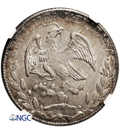 Meksyk, Pierwsza Republika. 4 Reale, 1863 Go YF, Guanajuato - NGC AU Details
