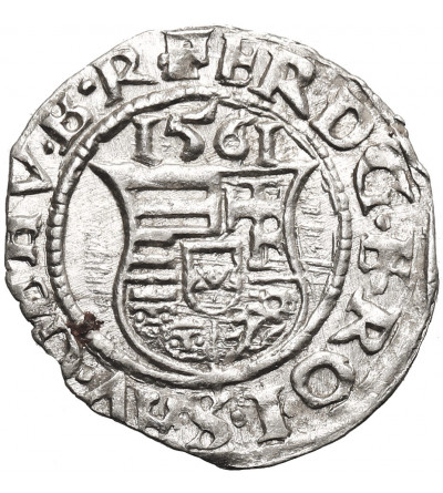 Węgry, Ferdynand I (1526-1564). Denar 1561 KB, Kremnica