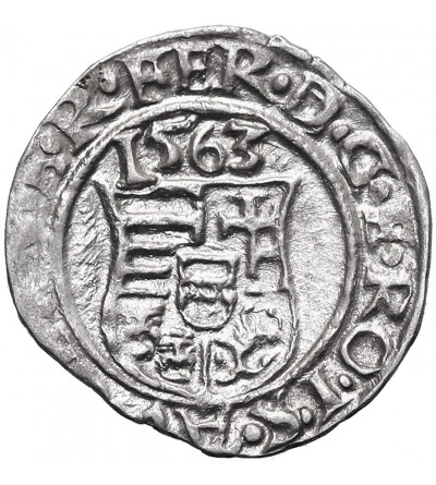 Węgry, Ferdynand I (1526-1564). Denar 1563 KB, Kremnica