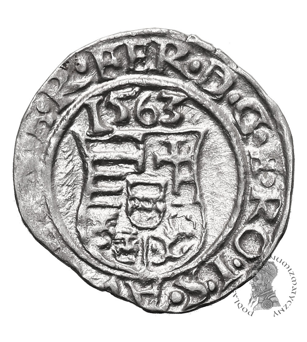 Hungary, Ferdinand I (1526-1564). Denar 1563 KB, Kremnica (Kremnitz)