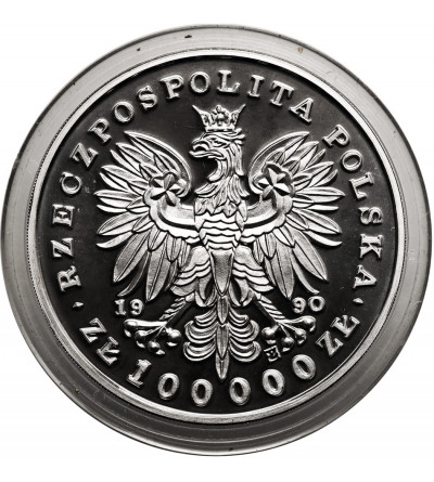 Polska. 100000 złotych 1990, Marszałek Józef Piłsudski - Proof